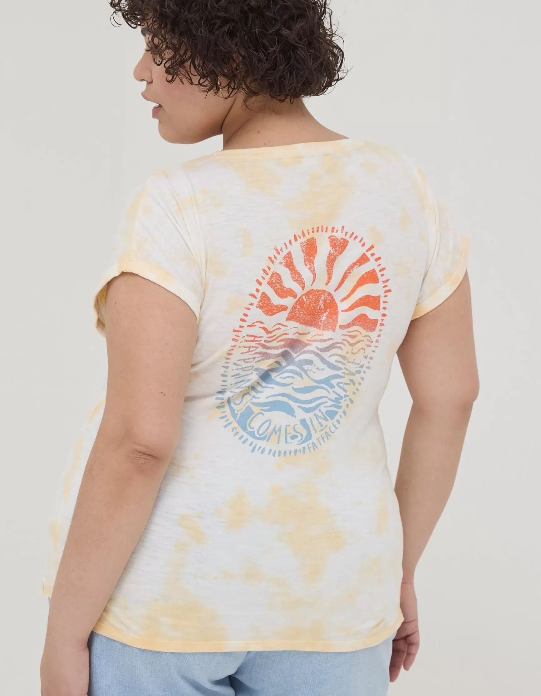 FatFace Tie Dye Happiness T-Shirt|Women Tops & T-Shirts
