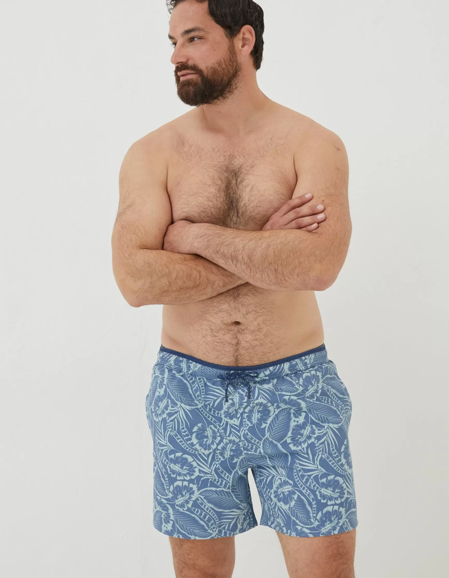 FatFace Trevose Palm Print Swim Shorts|Men Swimwear