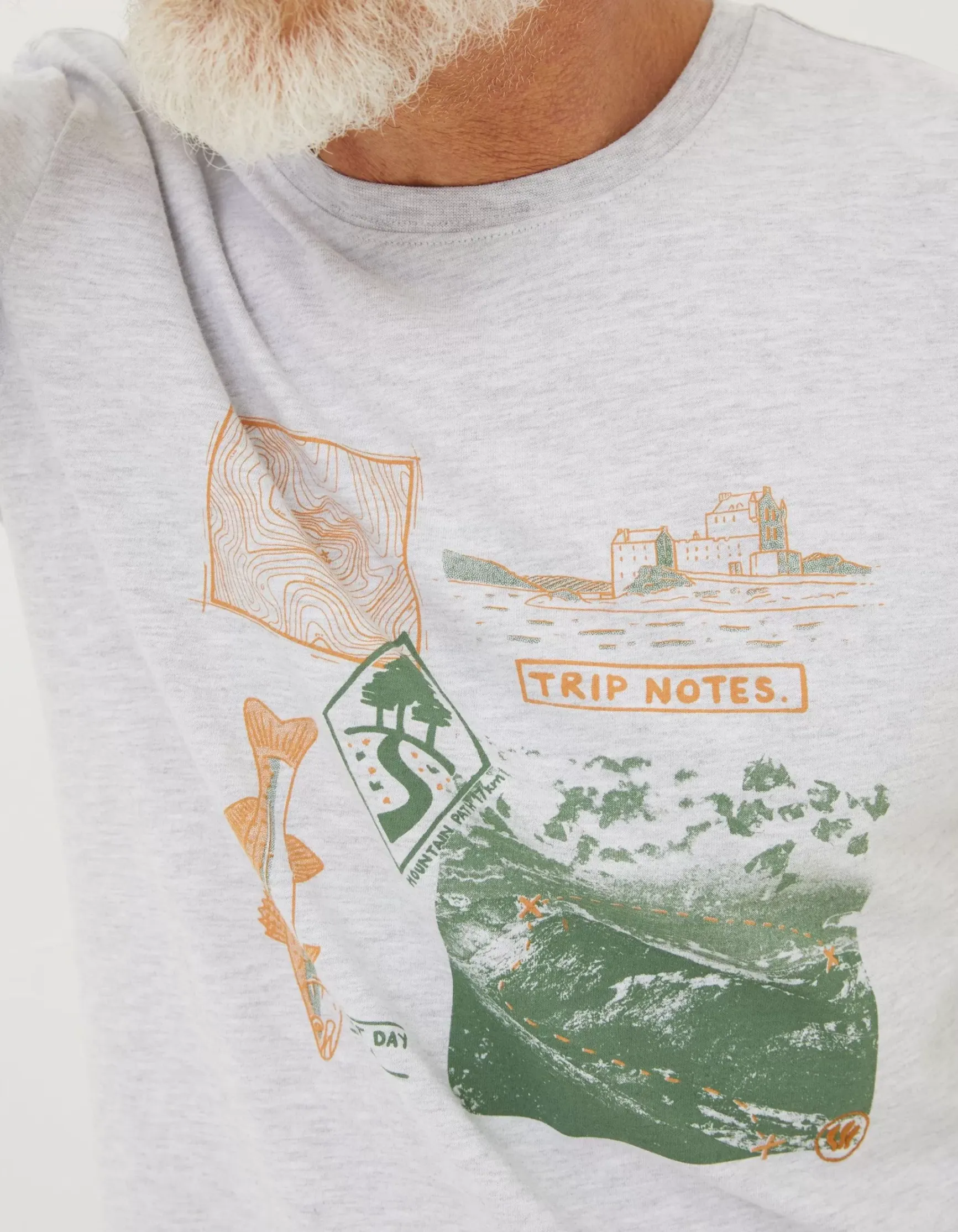 FatFace Trip Notes Printed T-Shirt|Men T-Shirts