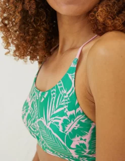 FatFace Tropical Leaves Bikini Top|Women Beachwear & Swimwear
