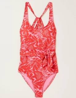 FatFace Tummy Control Ikat Leaves Swimsuit|Women Beachwear & Swimwear