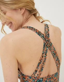 FatFace Tummy Control Sketched Floral Swimsuit|Women Beachwear & Swimwear