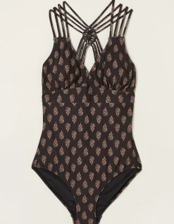 FatFace Tummy Control Woodblock Swimsuit|Women Beachwear & Swimwear