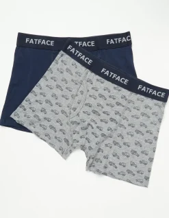 FatFace Two Pack Land Rover Print Boxers|Men View All