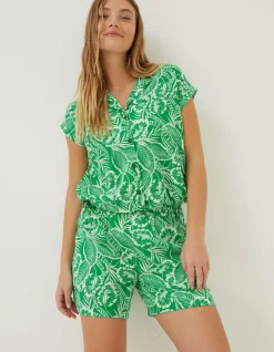 FatFace Val Leaf Linen Blend Shirt|Women Shirts & Blouses