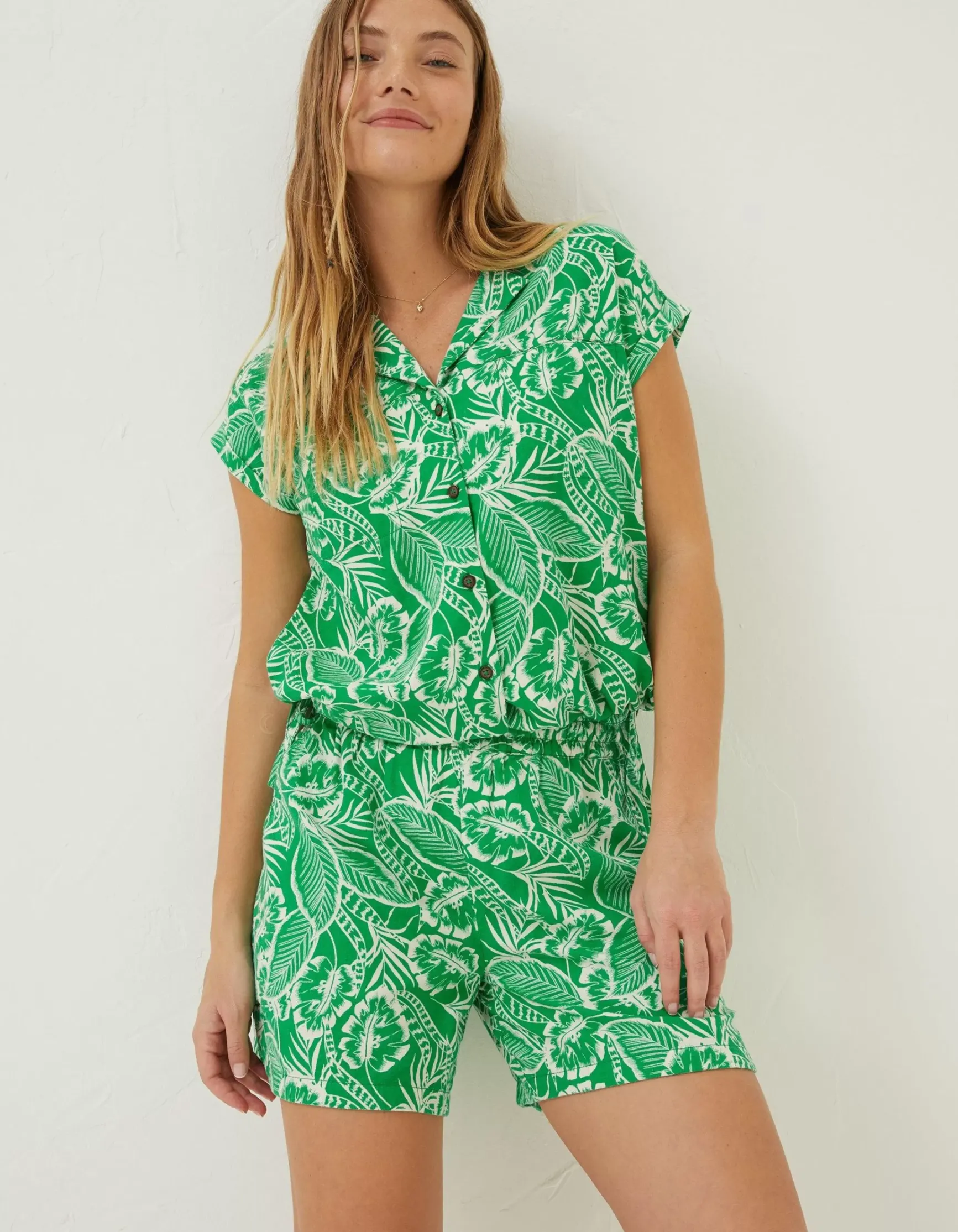 FatFace Val Leaf Linen Blend Shirt|Women Shirts & Blouses