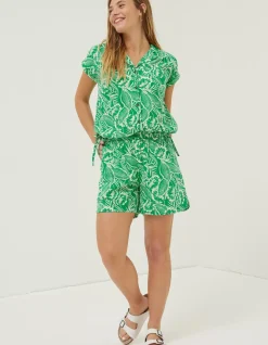 FatFace Val Leaf Linen Blend Shirt|Women Shirts & Blouses