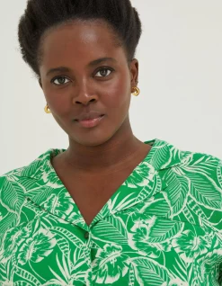 FatFace Val Leaf Linen Blend Shirt|Women Shirts & Blouses