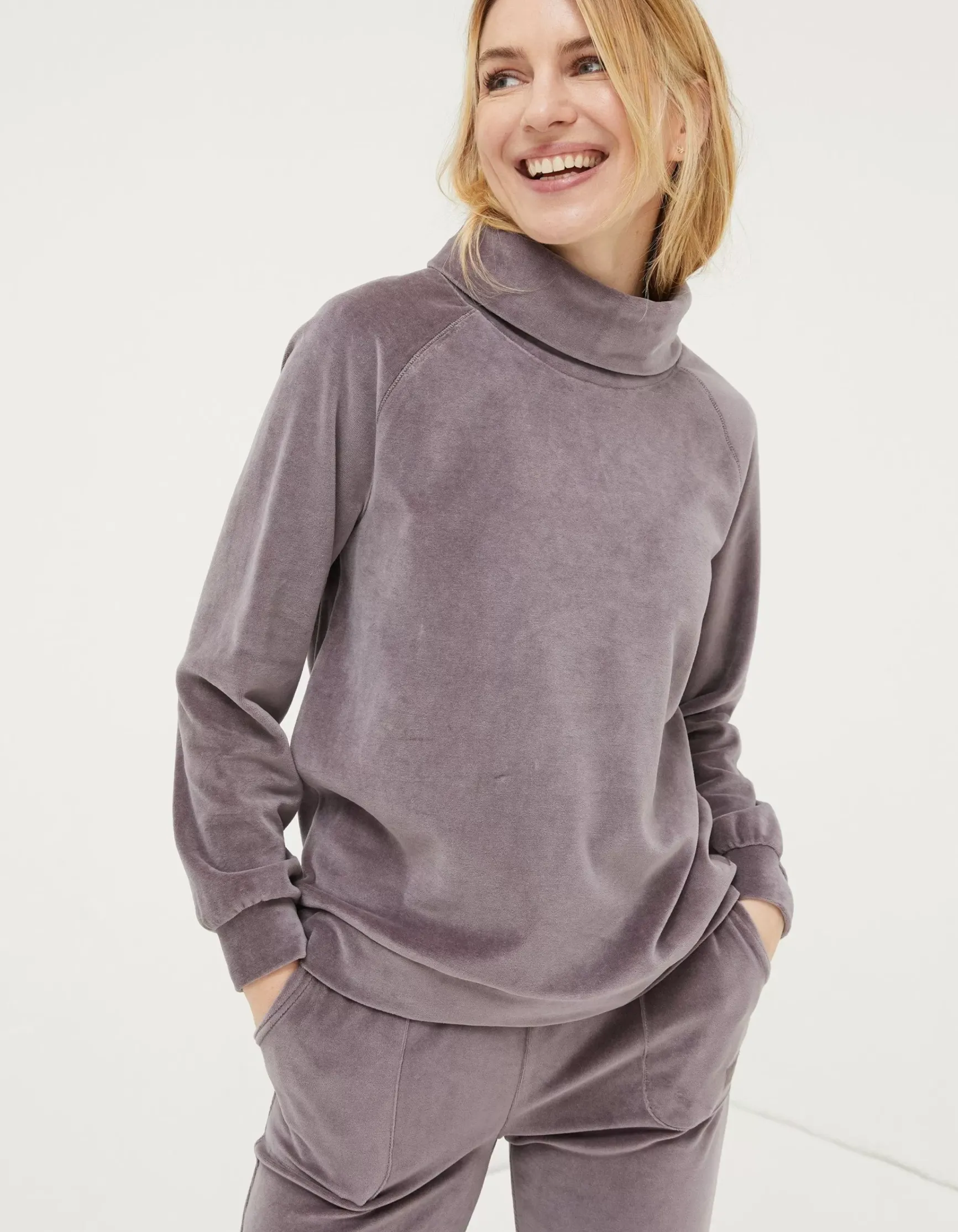 FatFace Verity Velvet Funnel Top|Women Nightwear & Loungewear