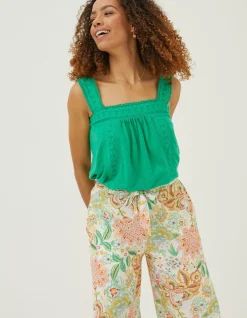 FatFace Viv Embroidered Cami|Women Tops & T-Shirts