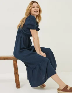 FatFace Vivvie Linen Midi Dress|Women Dresses