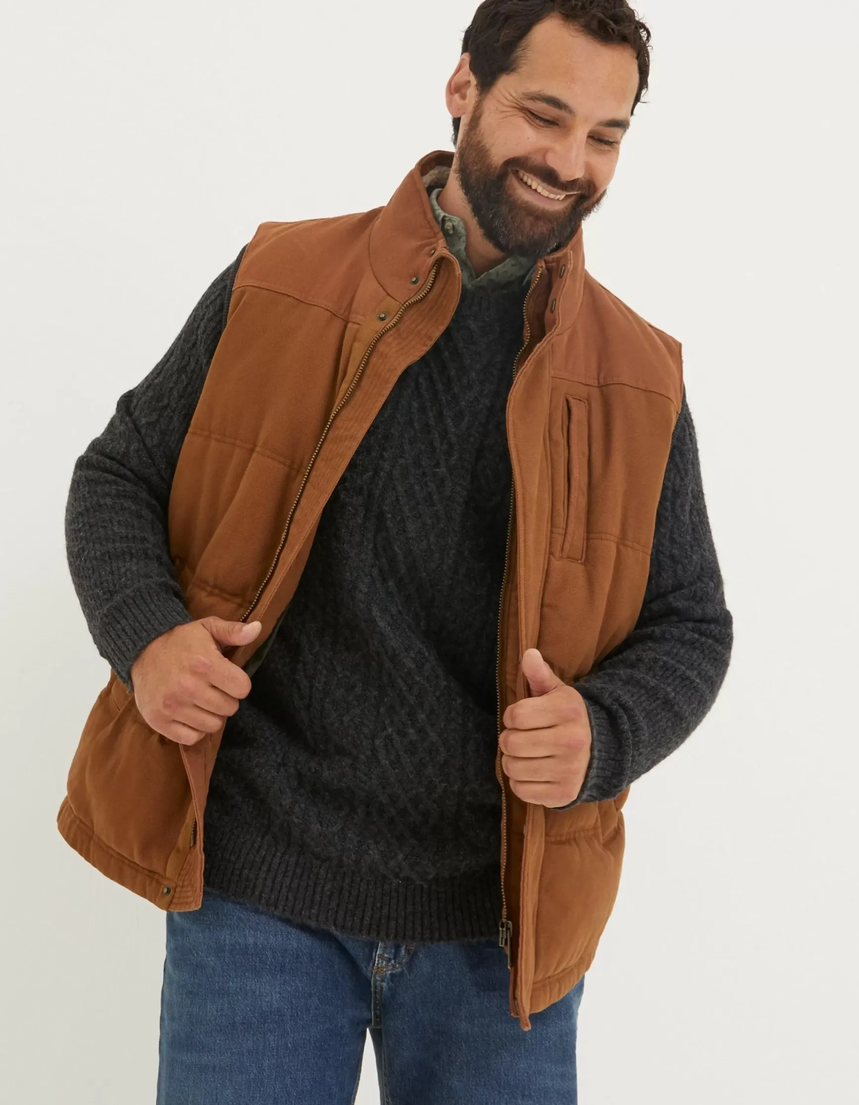 FatFace Wardly Canvas Gilet|Men View All