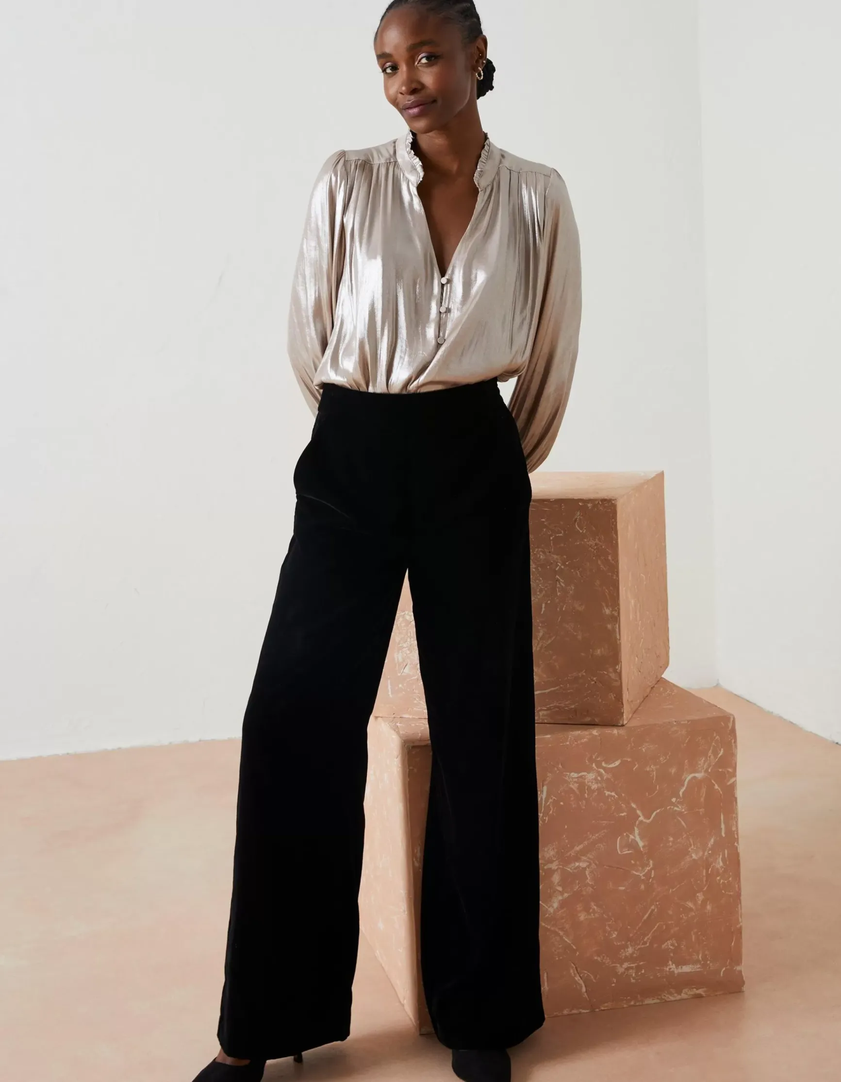 FatFace Wide Leg Velvet Trousers|Women View All