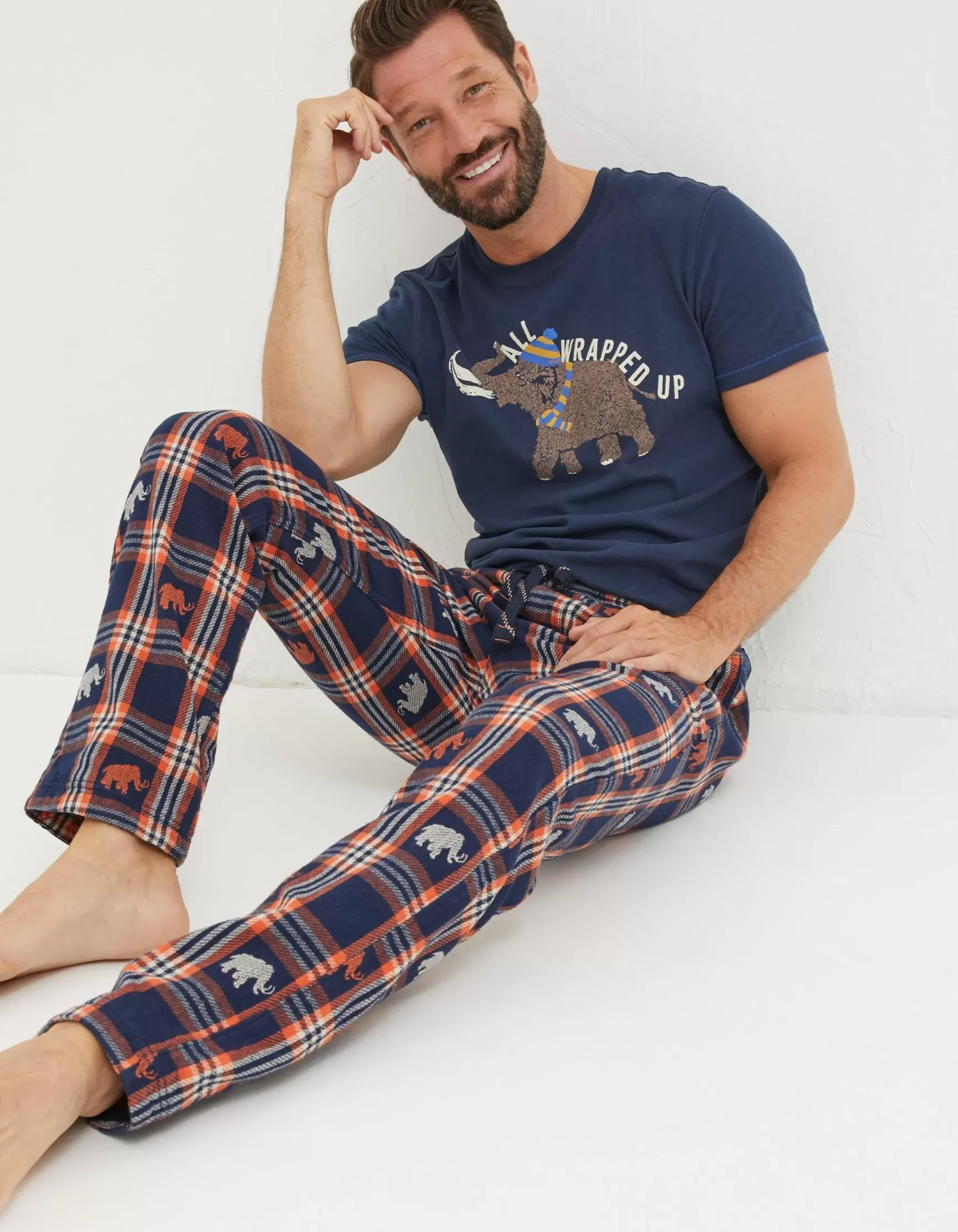 FatFace Wilfred Woolly Mammoth Pyjama Bottoms|Men View All