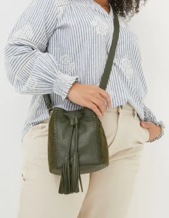 FatFace Winalie Leather Mini Bucket Bag|Women View All