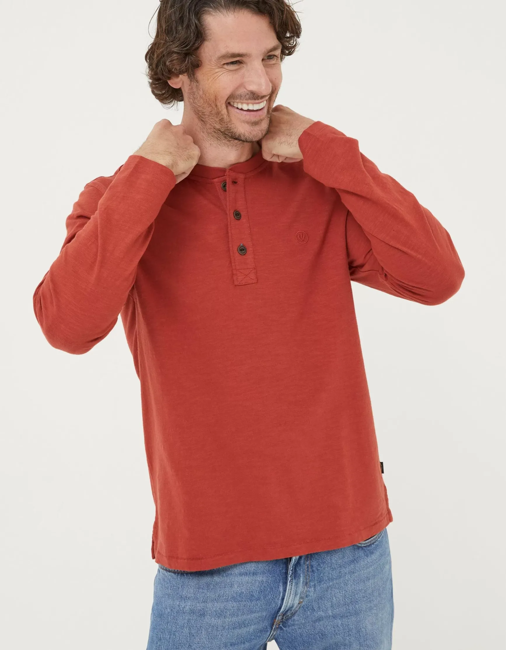 FatFace Woodside Slub Henley|Men T-Shirts