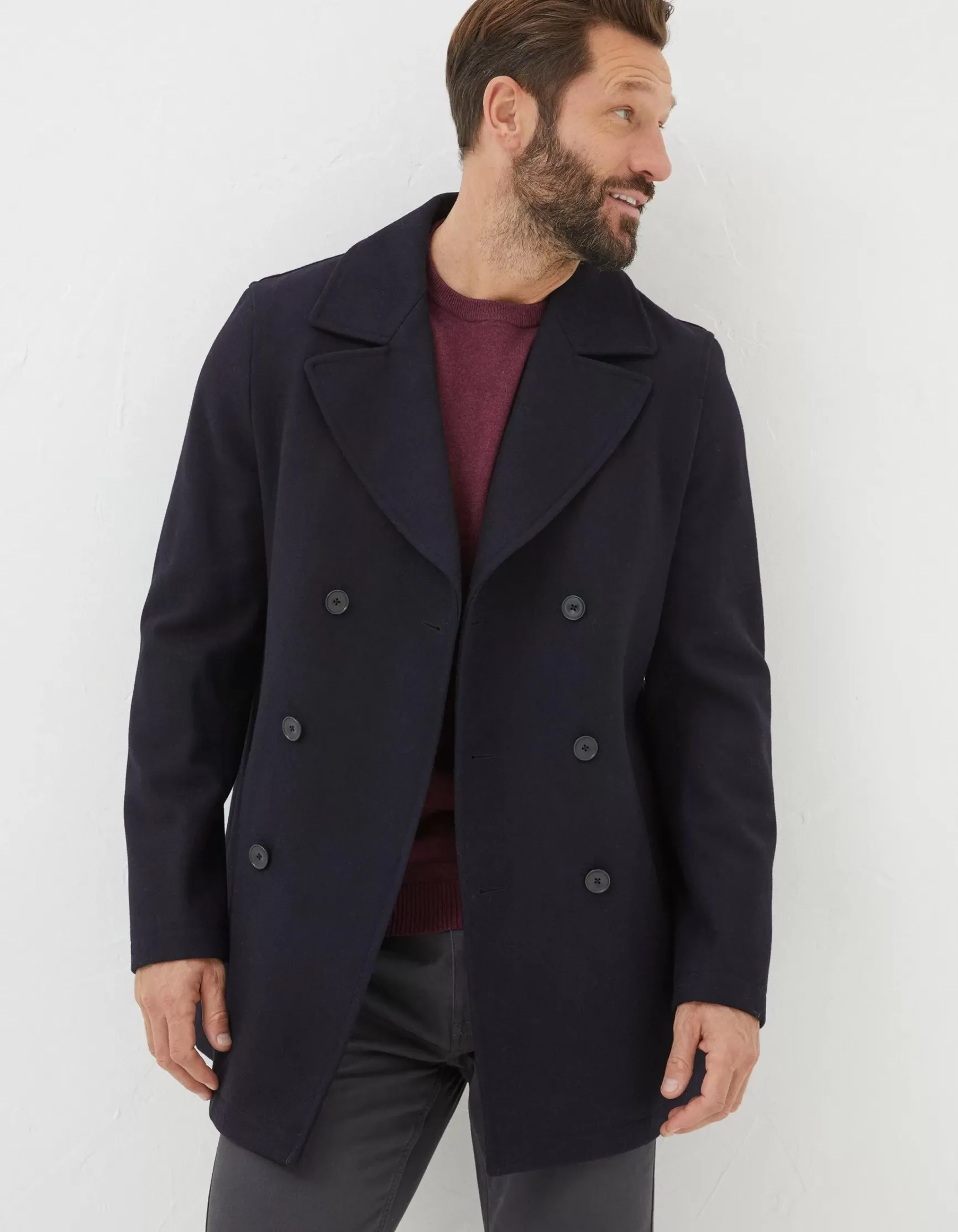 FatFace Wool Peacoat|Men View All